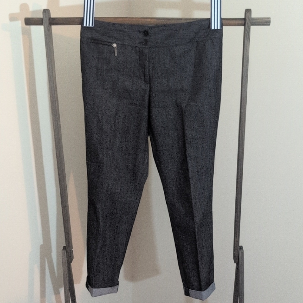 AN Collection | L Women's Black Charcoal Denim Cuffed Jeans